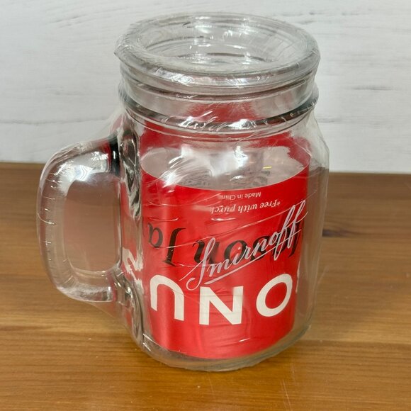 Smirnoff COLLECTIBLE Mason Jar Glass w/Handle - New Vodka Caesar Bloody Mary - Picture 1 of 7